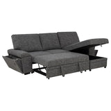 Demko Sleeper Sectional Sofa with Speaker and Storage Chaise Granite | Grey | Granite | 500355