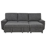 Demko Sleeper Sectional Sofa with Speaker and Storage Chaise Granite | Grey | Granite | 500355