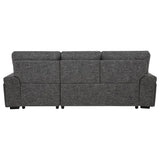 Demko Sleeper Sectional Sofa with Speaker and Storage Chaise Granite | Grey | Granite | 500355