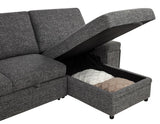 Demko Sleeper Sectional Sofa with Speaker and Storage Chaise Granite | Grey | Granite | 500355