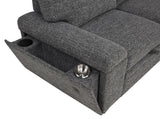Demko Sleeper Sectional Sofa with Speaker and Storage Chaise Granite | Grey | Granite | 500355