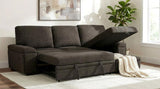 Demko Sleeper Sectional Sofa with Speaker and Storage Chaise Brown | Brown | 500356
