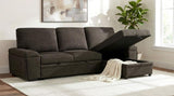 Demko Sleeper Sectional Sofa with Speaker and Storage Chaise Brown | Brown | 500356