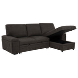 Demko Sleeper Sectional Sofa with Speaker and Storage Chaise Brown | Brown | 500356