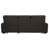 Demko Sleeper Sectional Sofa with Speaker and Storage Chaise Brown | Brown | 500356