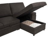 Demko Sleeper Sectional Sofa with Speaker and Storage Chaise Brown | Brown | 500356