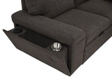 Demko Sleeper Sectional Sofa with Speaker and Storage Chaise Brown | Brown | 500356