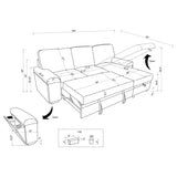 Demko Sleeper Sectional Sofa with Speaker and Storage Chaise Brown | Brown | 500356