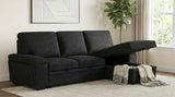 Demko Sleeper Sectional Sofa with Speaker and Storage Chaise Black | Black | 500357