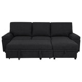 Demko Sleeper Sectional Sofa with Speaker and Storage Chaise Black | Black | 500357