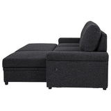 Demko Sleeper Sectional Sofa with Speaker and Storage Chaise Black | Black | 500357