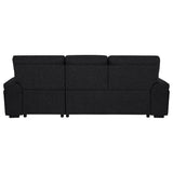 Demko Sleeper Sectional Sofa with Speaker and Storage Chaise Black | Black | 500357
