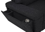 Demko Sleeper Sectional Sofa with Speaker and Storage Chaise Black | Black | 500357