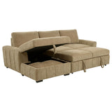 Pastrana Upholstered Sleeper Sectional Sofa LAF Chaise Camel | Beige | Camel | 500358