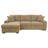 Pastrana Upholstered Sleeper Sectional Sofa LAF Chaise Camel | Beige | Camel | 500358