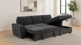 Pastrana Upholstered Sleeper Sectional Sofa RAF Chaise Grey | Grey | Charcoal Grey | 500359