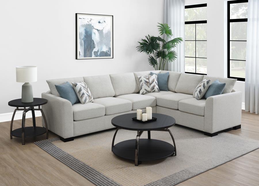 Ashford Chenille Upholstered Sleeper Sectional Sofa Greige | Grey | Greige | 500818
