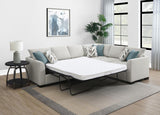 Ashford Chenille Upholstered Sleeper Sectional Sofa Greige | Grey | Greige | 500818
