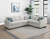 Ashford Chenille Upholstered Sleeper Sectional Sofa Greige | Grey | Greige | 500818
