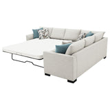 Ashford Chenille Upholstered Sleeper Sectional Sofa Greige | Grey | Greige | 500818