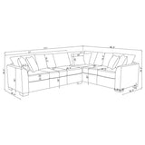 Ashford Chenille Upholstered Sleeper Sectional Sofa Greige | Grey | Greige | 500818