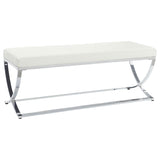 Walton Leatherette Upholstered Tufted Accent Bench White | White | 501157