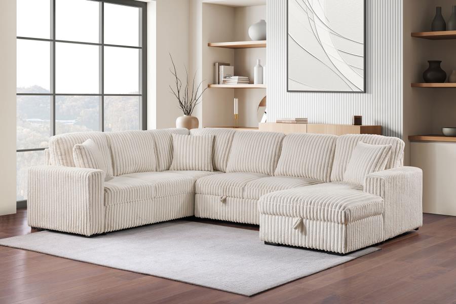 Devonshire Sleeper Sectional Sofa Storage Chaise Camel | King | Beige | Camel | 501205
