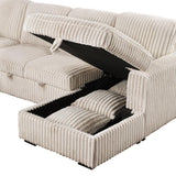 Devonshire Sleeper Sectional Sofa Storage Chaise Camel | King | Beige | Camel | 501205