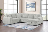 Devonshire Sleeper Sectional Sofa Storage Chaise Grey | King | Grey | 501208