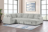 Devonshire Sleeper Sectional Sofa Storage Chaise Grey | King | Grey | 501208
