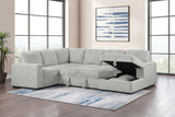 Devonshire Sleeper Sectional Sofa Storage Chaise Grey | King | Grey | 501208
