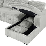 Devonshire Sleeper Sectional Sofa Storage Chaise Grey | King | Grey | 501208