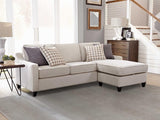 Mcloughlin Upholstered Sloped Arm Sectional Sofa Platinum | King | Beige | Platinum | 501840