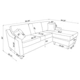 Mcloughlin Upholstered Sloped Arm Sectional Sofa Platinum | King | Beige | Platinum | 501840
