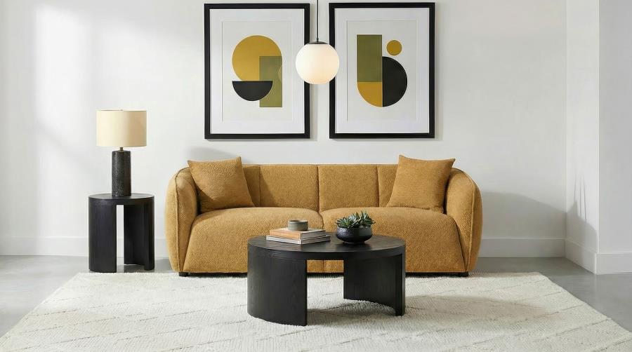 Aleisha Fabric Upholstered Sofa Mustard Yellow | Yellow | Mustard Yellow | 503061