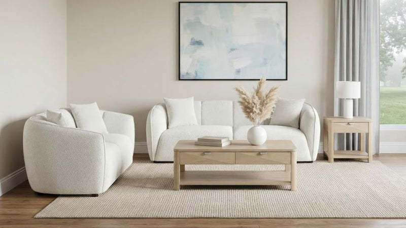 Aleisha 2-piece Fabroc Upholstered Sofa Set Sand