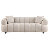 Whitney Contemporary Channel Tufted Woven Fabric Upholstered Sofa | Beige | Pebble | 503721