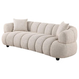 Whitney Contemporary Channel Tufted Woven Fabric Upholstered Sofa | Beige | Pebble | 503721