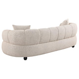 Whitney Contemporary Channel Tufted Woven Fabric Upholstered Sofa | Beige | Pebble | 503721