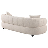 Whitney Contemporary Channel Tufted Woven Fabric Upholstered Sofa | Beige | Pebble | 503721