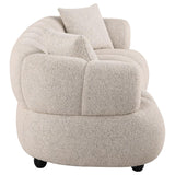 Whitney Contemporary Channel Tufted Woven Fabric Upholstered Sofa | Beige | Pebble | 503721