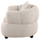Whitney Contemporary Channel Tufted Woven Fabric Upholstered Accent Chair | Ivory | Pebble | 503723