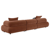 Byrne 143-inch Velvet Modular Bumper Sectional Sofa Rust