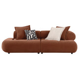 Byrne 105-inch Velvet Modular Bumper Sectional Sofa Rust
