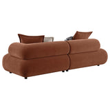 Byrne 105-inch Velvet Modular Bumper Sectional Sofa Rust