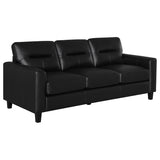 Scotland 2-piece Faux Leather Upholstered Sofa Set Black | 504664-S2
