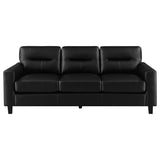 Scotland 2-piece Faux Leather Upholstered Sofa Set Black | 504664-S2