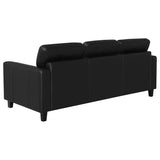 Scotland 2-piece Faux Leather Upholstered Sofa Set Black | 504664-S2