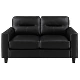 Scotland 2-piece Faux Leather Upholstered Sofa Set Black | 504664-S2