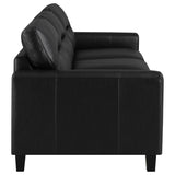Scotland 3-piece Faux Leather Upholstered Sofa Set Black | 3-piece | 504664-S3